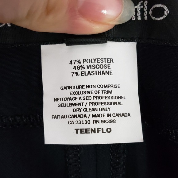 Teenflo Black Dress Pants Womens Size 8 Straight Leg Stretch Office Career New - Picture 4 of 8